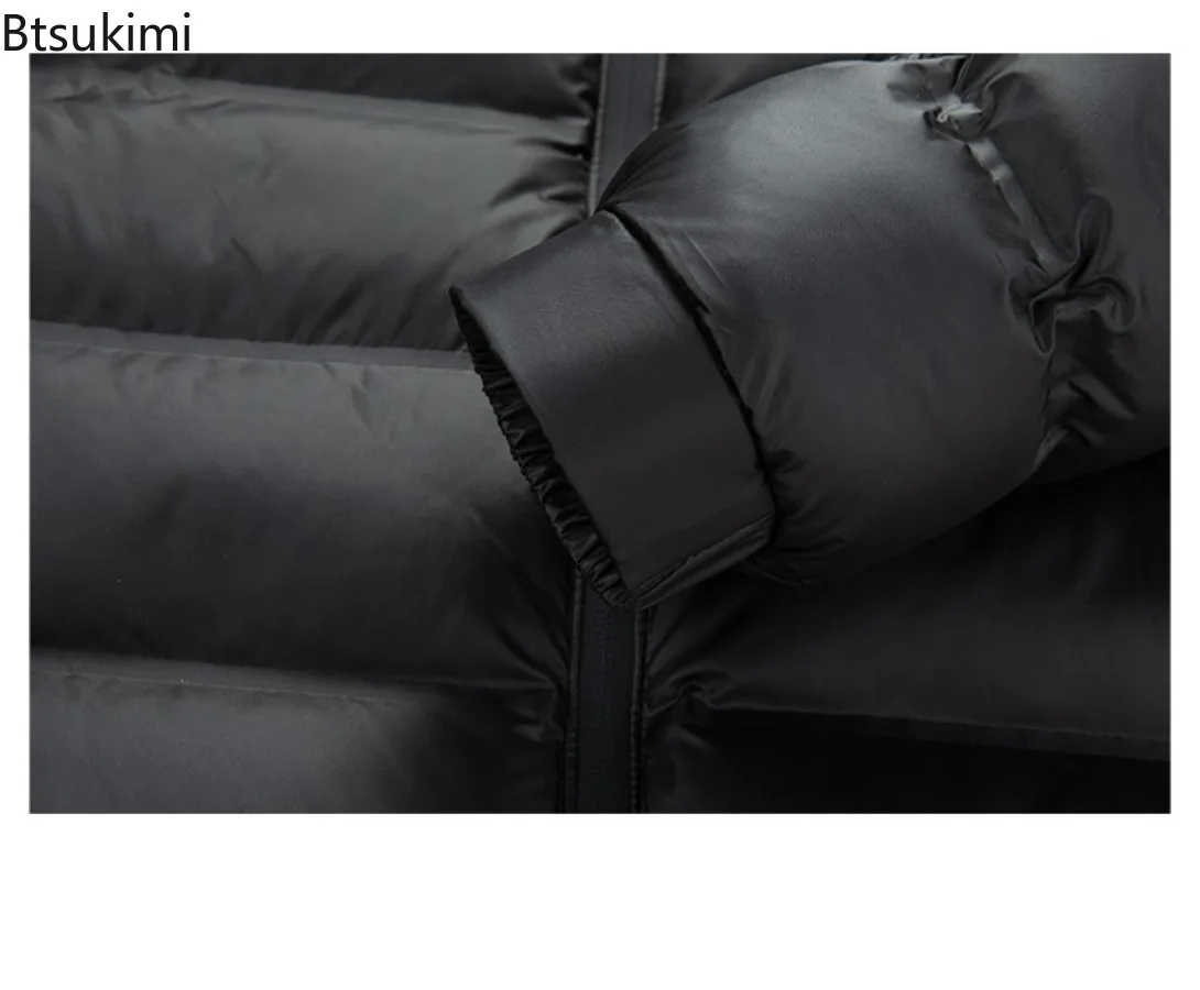 2025 New Winter Parkas Men's Thicken Warm Casual Jackets Fashion Slim Waterproof Cotton-padded Jackets Men Lapel Business Coats