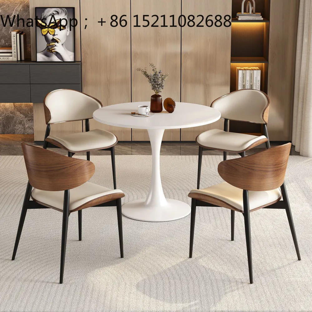 LLY light luxury solid wood chair slate negotiation table and chair combination sales office reception small round table