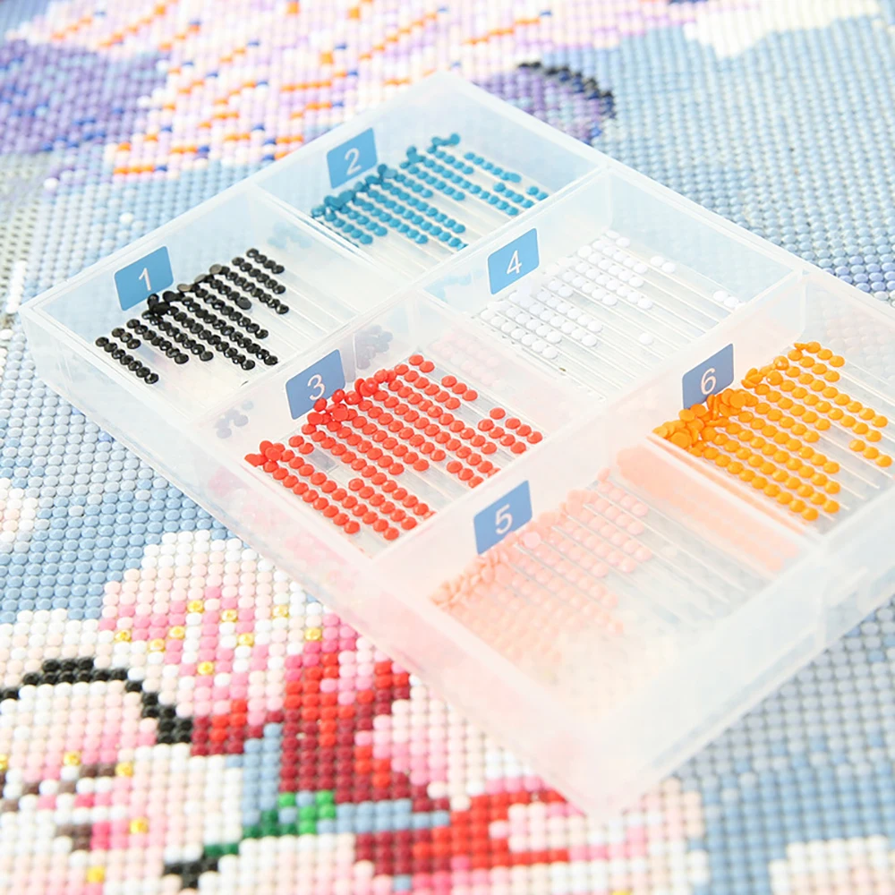 6 Grids Palette With Cover Diamond Painting Accessory Tray Kits Large Capacity Plate Tool Nail Art Beading Plates Cross Stitch view 6