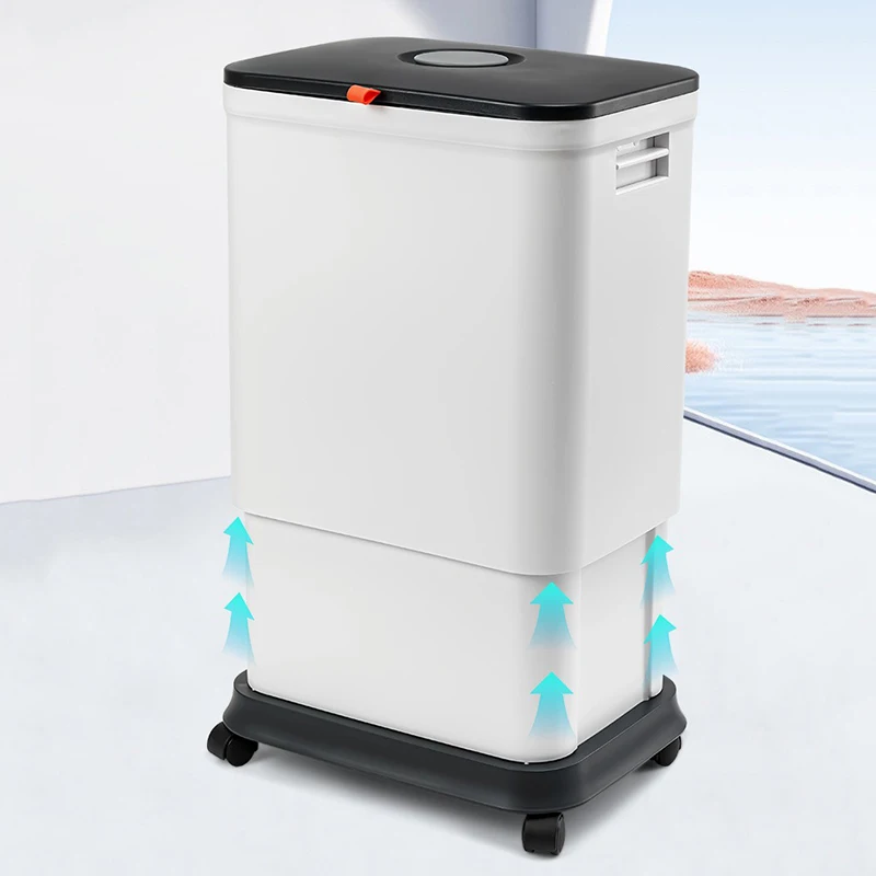 

Lift Trash Can Movable Trash Bin Rectangular Luxury Plastic Bathroom Litter Bins Large Capacity Room Kitchen Dustbin with Lid