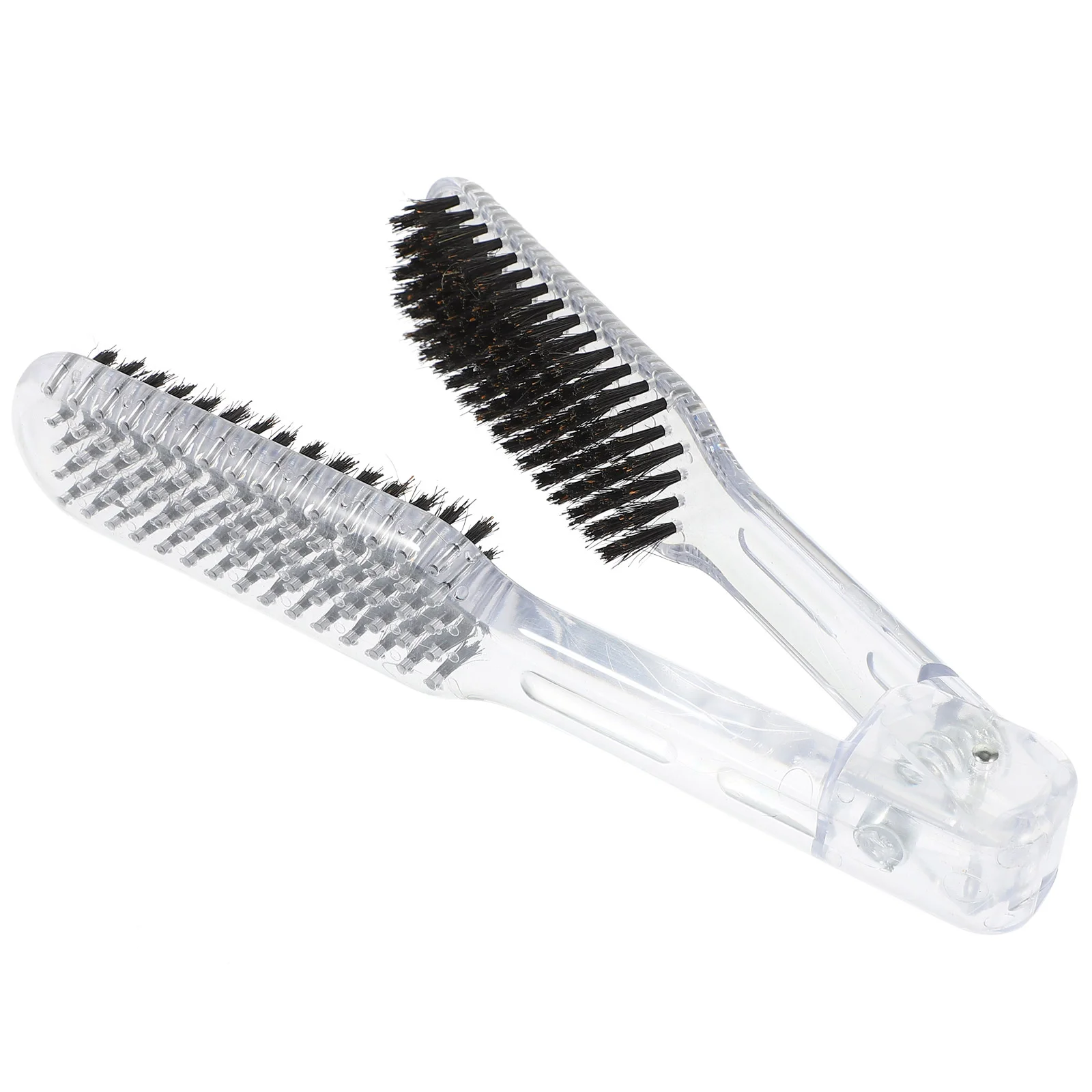 Transparent Splint Comb V-shaped Hair Straightening Ion Ironing Clip (transparent Color) Clamp Brush