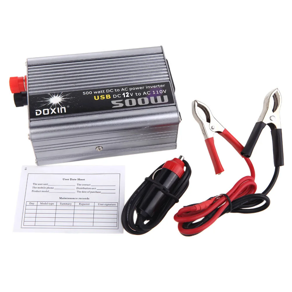 Portable Car Power Inverter 500W USB Adapter Over Temperature Protection Charger