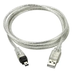 USB Data Cable, IEEE 1394 4 Pin to USB Mini Plug Firewire for MINI DV HDV camcorder to Edit 1M