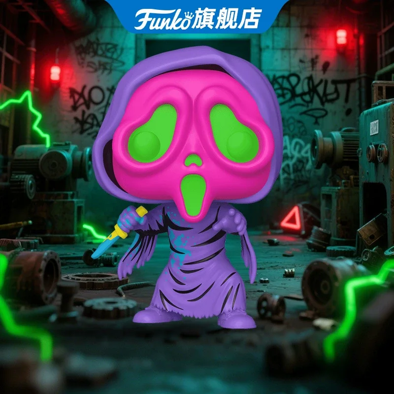 

Scream Funko Pop Movies & TV Ghost Face Q Version Peripheral Anime Figure Action Toys for Boys Gift Collectible Model Ornaments