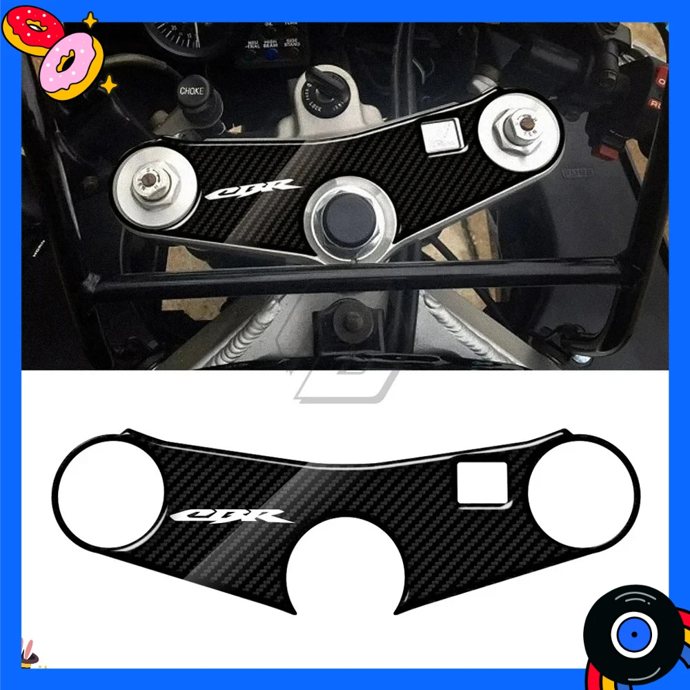 3D Carbon-Look Upper Triple Yoke Defender Sticker for Honda CBR900 (1992–1995)
