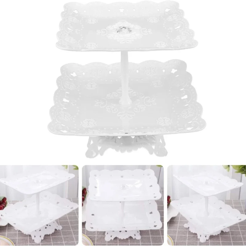 Cupcake Stands Plastic Dessert Stand Holder Serving Tray Fruit Plate for Wedding Birthday Party Fruits Desserts Candy Bar