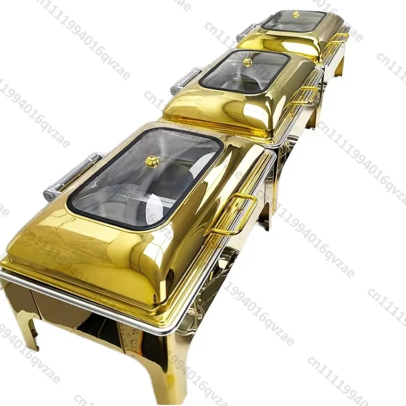 9L Rectangle Catering Equipment Buffet Warm Pot Stainless Steel Hot Pot Electric Heater