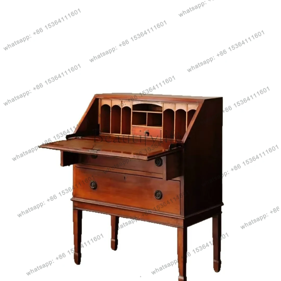 

medieval solid wood flip dressing table household bedroom bedside storage shooting display locker