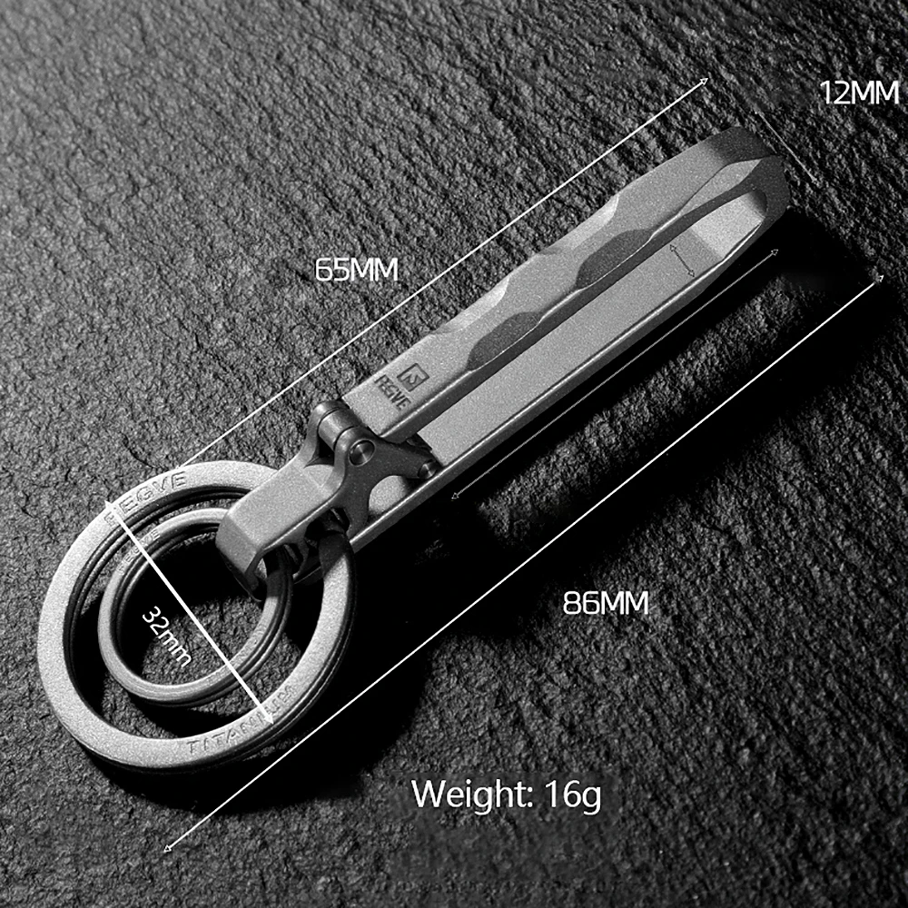 Luxury Titanium Car Key Chain Lightweight EDC Quickdraw Waist Hanging Buckle Durable Men Belt for Key Ring Holder Keychain Gifts