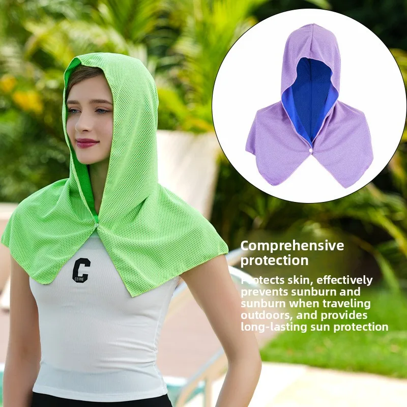

1×Cooling Hoodie Towel Cooling Towel Quick Drying Absorbent Towels Sports Fitness Camping Hiking Suitable for Summer Hot Weather