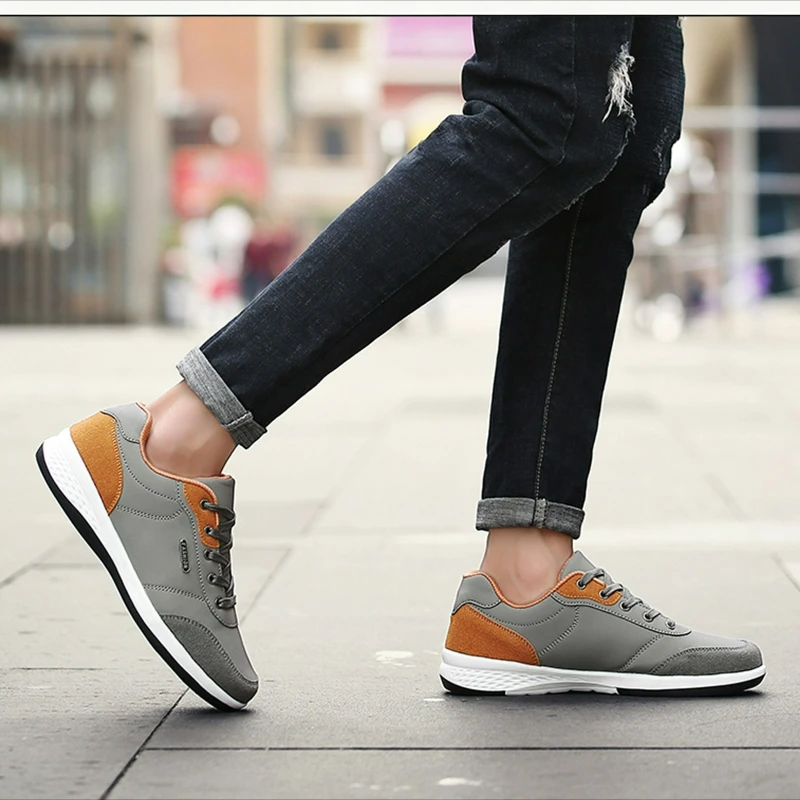 Men Shoes Sneakers PU Leather Trend Casual Shoes Fashion Breathable Leisure Male Sneakers Non-Slip Footwear Men Vulcanized Shoes