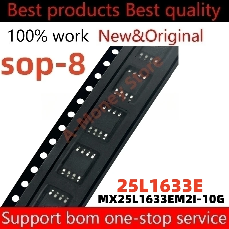 

(10pcs)25L1633E MX25L1633E M2I-10G MX25L1633EM2I-10G sop-8