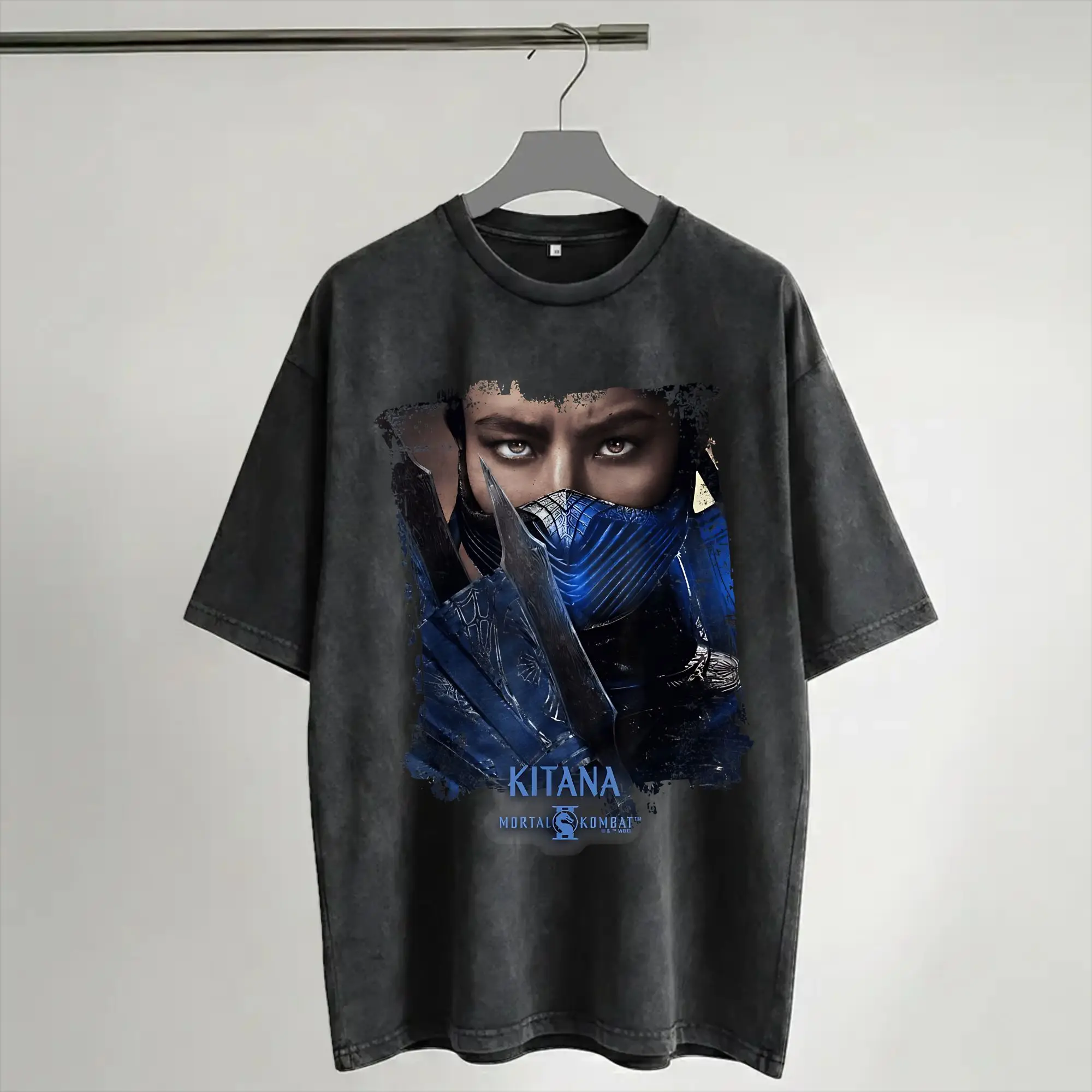 Harajuku Washed Shirt Kitana You Will Learn Respect Mortals Kombats Apparel Retro T-Shirts Oversize  Streetwear Short Sleeve