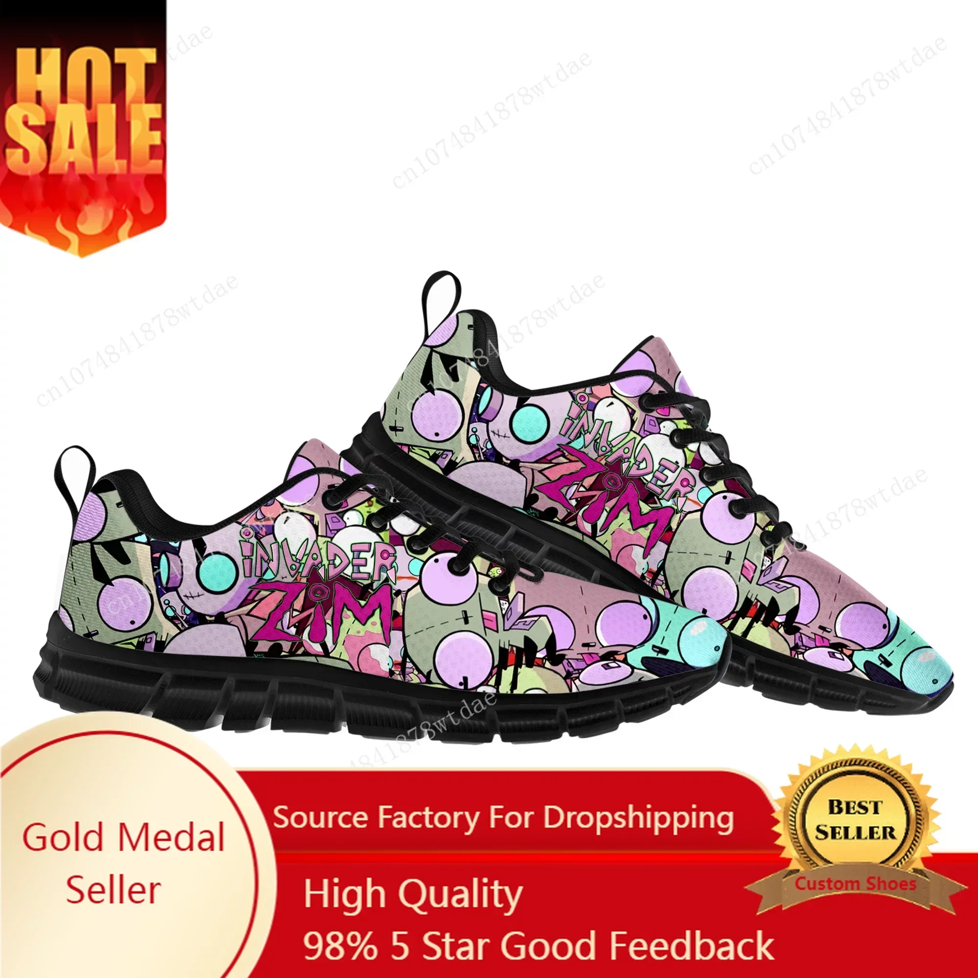 

Z-Zim Sports Shoes Mens Womens Teenager Comfortable Sneakers I-Invader High Quality Anime Cartoon Comics Sneaker Custom Shoe