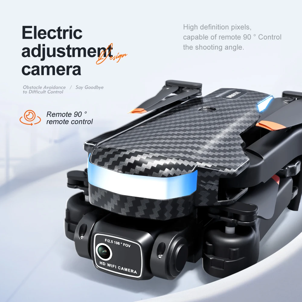 طائرة بدون طيار V8 Professional Quadcopter: كاميرا 8K HD، تصميم صغير، تدفق بصري، 3 - لعبة تجنب العوائق الجانبية