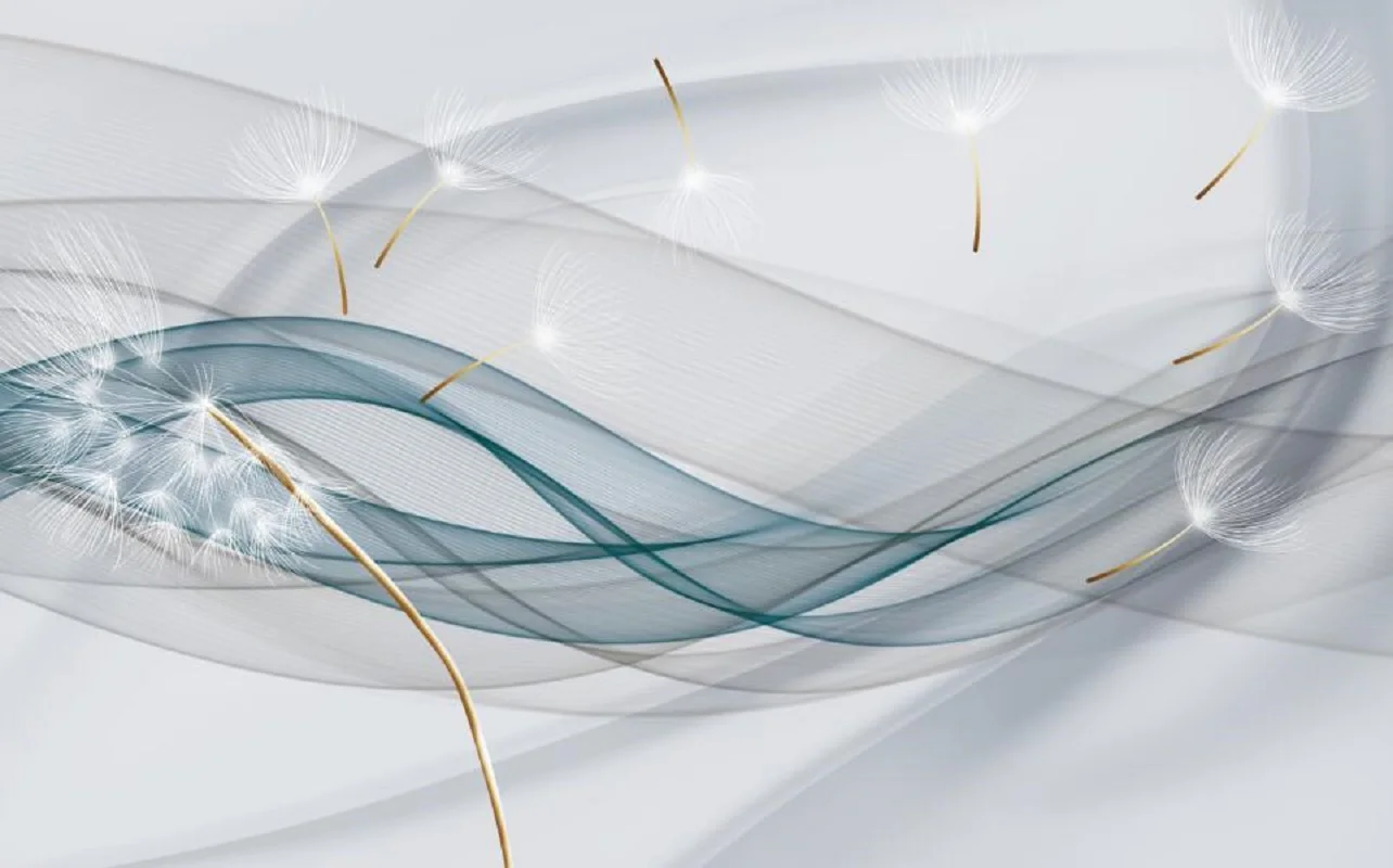 Customized Mural Modern Simple Flower Dandelion Background Wall Wallpaper Wall Cloth