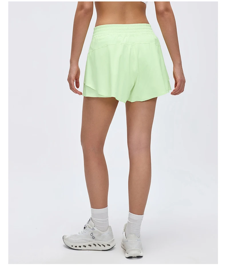 Damen Outdoor-Laufshorts Sommer High-Waist Yoga-Shorts 2-in-1 Gym-Shorts Sportbekleidung Schnelltrocknende Trainingskleidung für Frauen – Detail 9