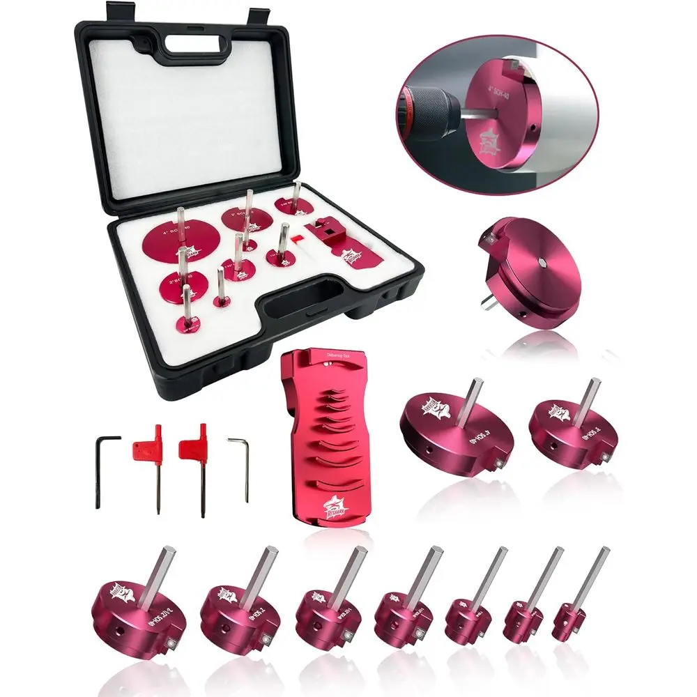 

PVC Pipe Reamer Kit with 9 in 1 PVC Pipe Deburring Tool, Adjustable Chamfers, Plumbing Tools Compatible with 1/2 inch-4 inch for