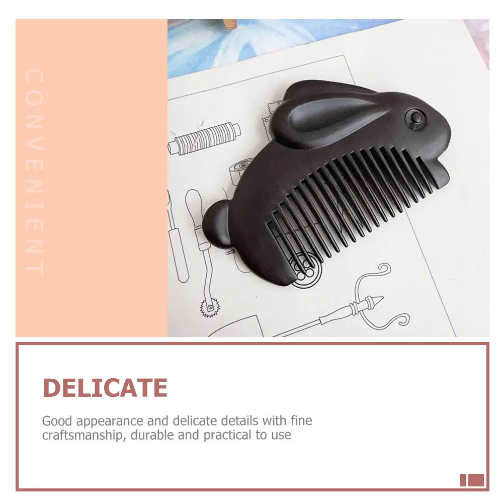 

Портативная маленькая деревянная расческа в форме милого кролика, из натуральных материалов, массажер для кожи головы, гладкая расческа для женщин и девочек