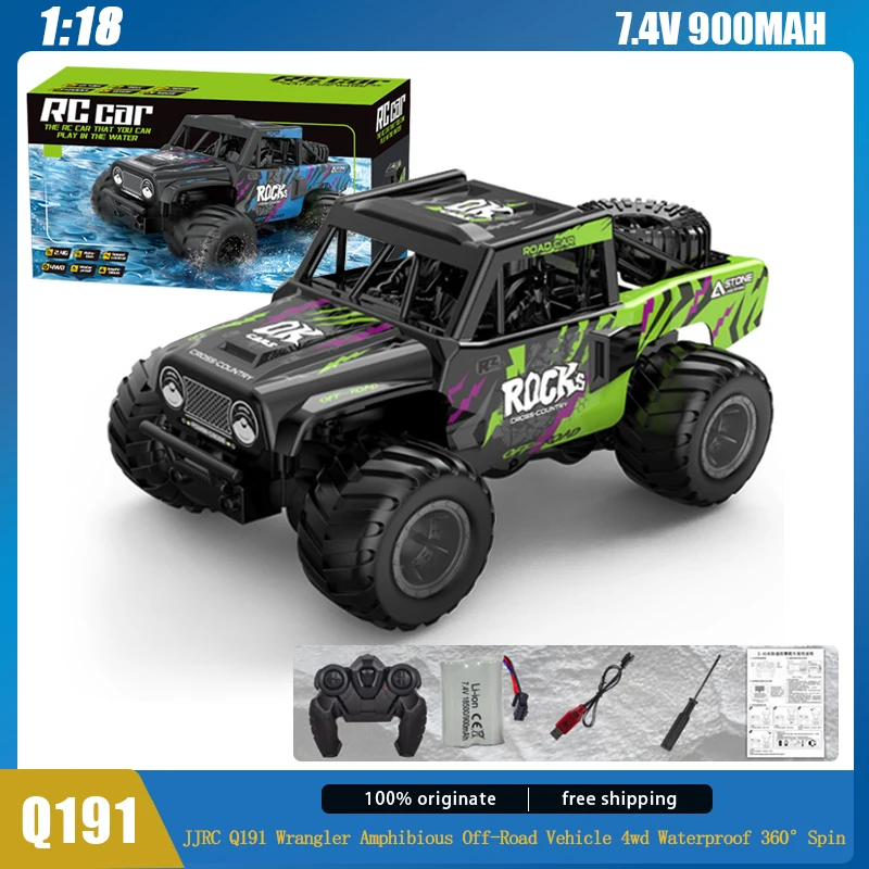 JJRC Q191 Rc Car Amphibious Waterproof Remote Control Vehicle Wrangler High Speed Off-Road Car 360°Spin Adult Toy Cars For Boys