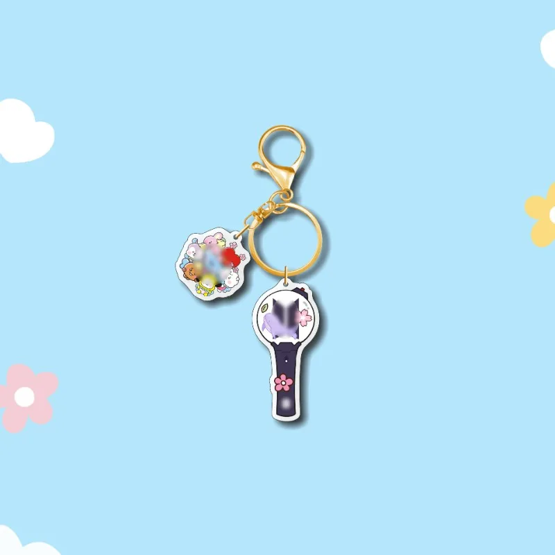 KPOP Korean Idol Combination Acrylic Keychain New BT Cartoon Acrylic Pendant Fans Collection Gift