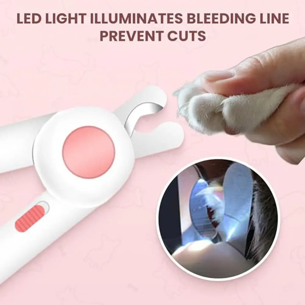 

Pet Nail Clippers With Safety Lock Lighted Nail Trimmer For Cats Dogs Rabbits Professional Grooming Tool Scissors With LED Light