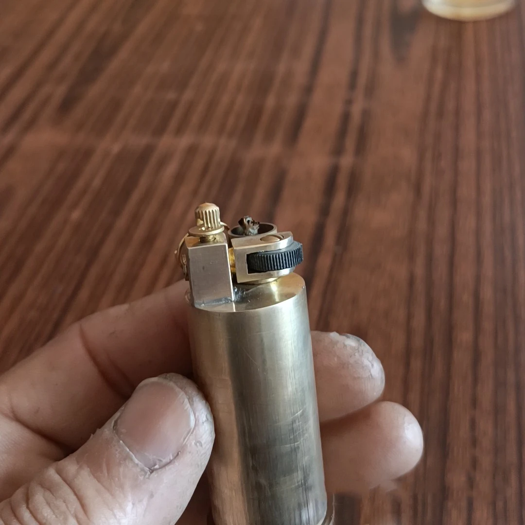 Handmade Cylinder Brass Mechanical Gasoline Lighter Match Pipe Lighter Collection Gift