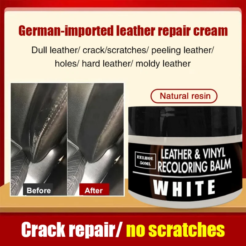 50ml Leather Cream Leather Coat Leather Shoes Leather Bag Scratch Crack Repair Refurbished Car Leather Seat Repair Color Cream