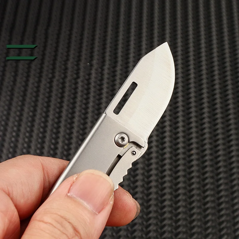 Mini Outdoor Folding Knife D2 Steel Portable Bottle Opener Sharp Cutting Tool Hanger High Hardness Knife Camping Survival Tool