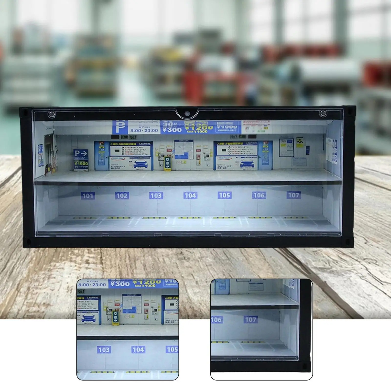 

Plastic Simulation Parking Lot Vehicle Garage Display Stand 1/64 Model Car Showcase for Miniatures of Cars