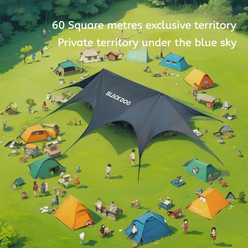 Naturehike BLACKDOG التيتانيوم الأسود الغراء السريع Tenpy 8-Sides واقية من الشمس كامل واقية من الشمس عالية سميكة الكربون الصلب Tenpy القطب المستوى 6