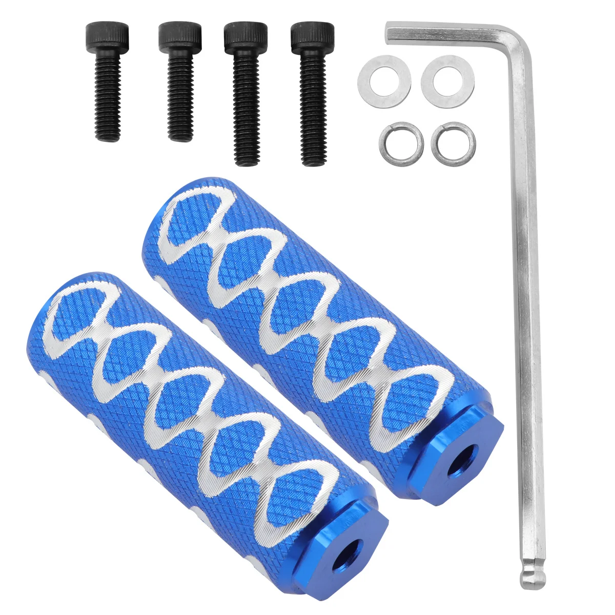 

1 Pair Aluminum Alloy Bicycle Pedals Sturdy Cylinder Footpegs For Mountain Bike Repair 6Mm Screws Small Hole Blue Durable