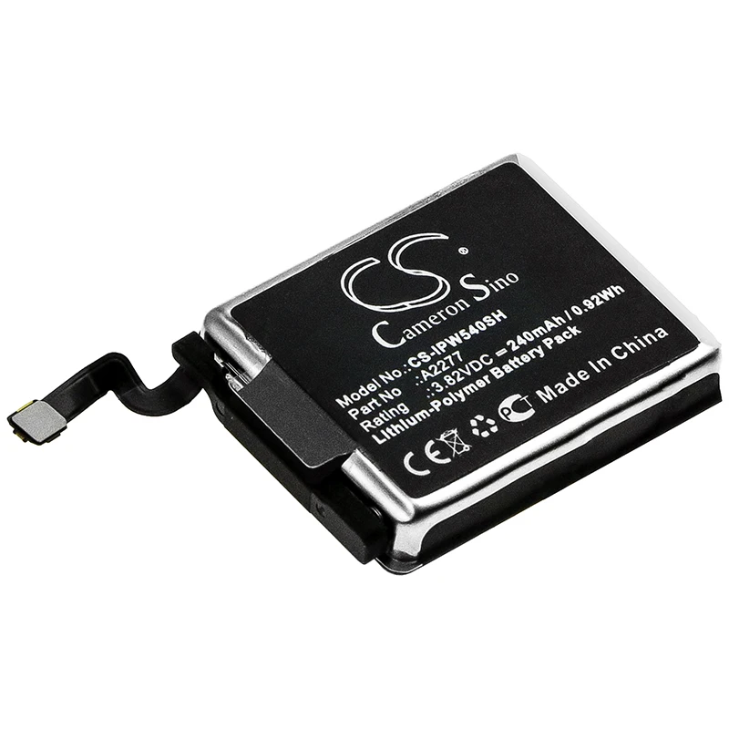 

Li-Polymer Smartwatch Battery for Apple, 3.82V, 240mAh , Compatible Models: MWWP2LLA, Watch Series 5 40mm