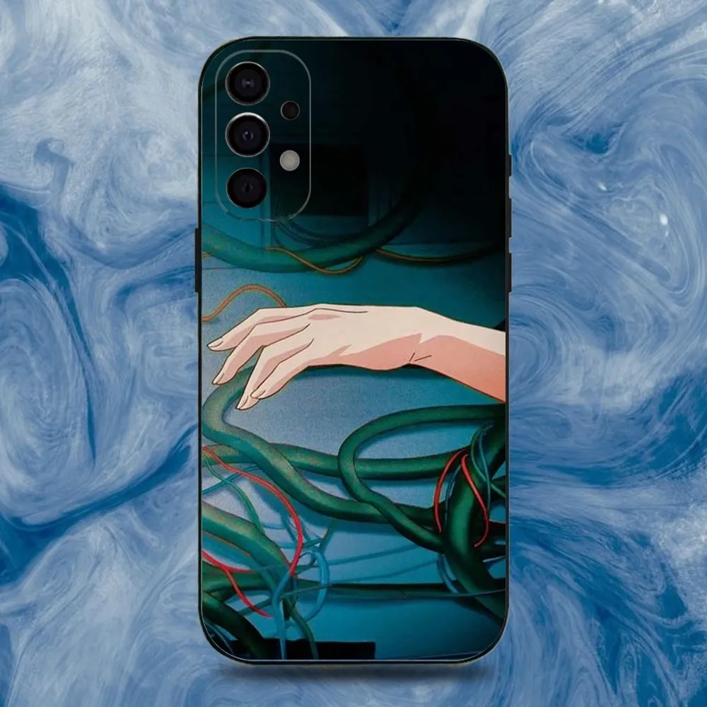 Funda de teléfono Tainy DATA Singer para Samsung S25,S24,S21,S22,S23,S30,Ultra,S20,Plus,Fe,Lite,Note,10,9,5G cubierta negra
