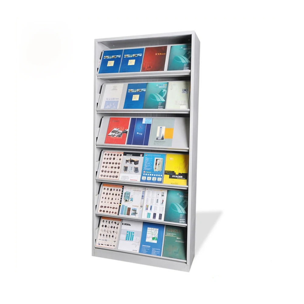 

Filing Cabinet Library Bookshelf Rotated Magazine Rack Thickened Steel Library Furniture Single Face Bookcases Rotated Shelves