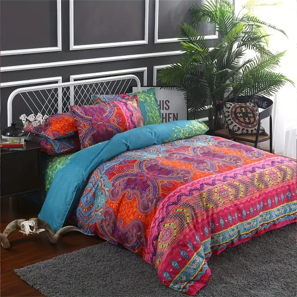 

Vintage Boho Abstract Geometric 3Pcs Queen King Full Size Duvet Cover Bedding Linen Set Bedspread For a Child 200x200 240x220