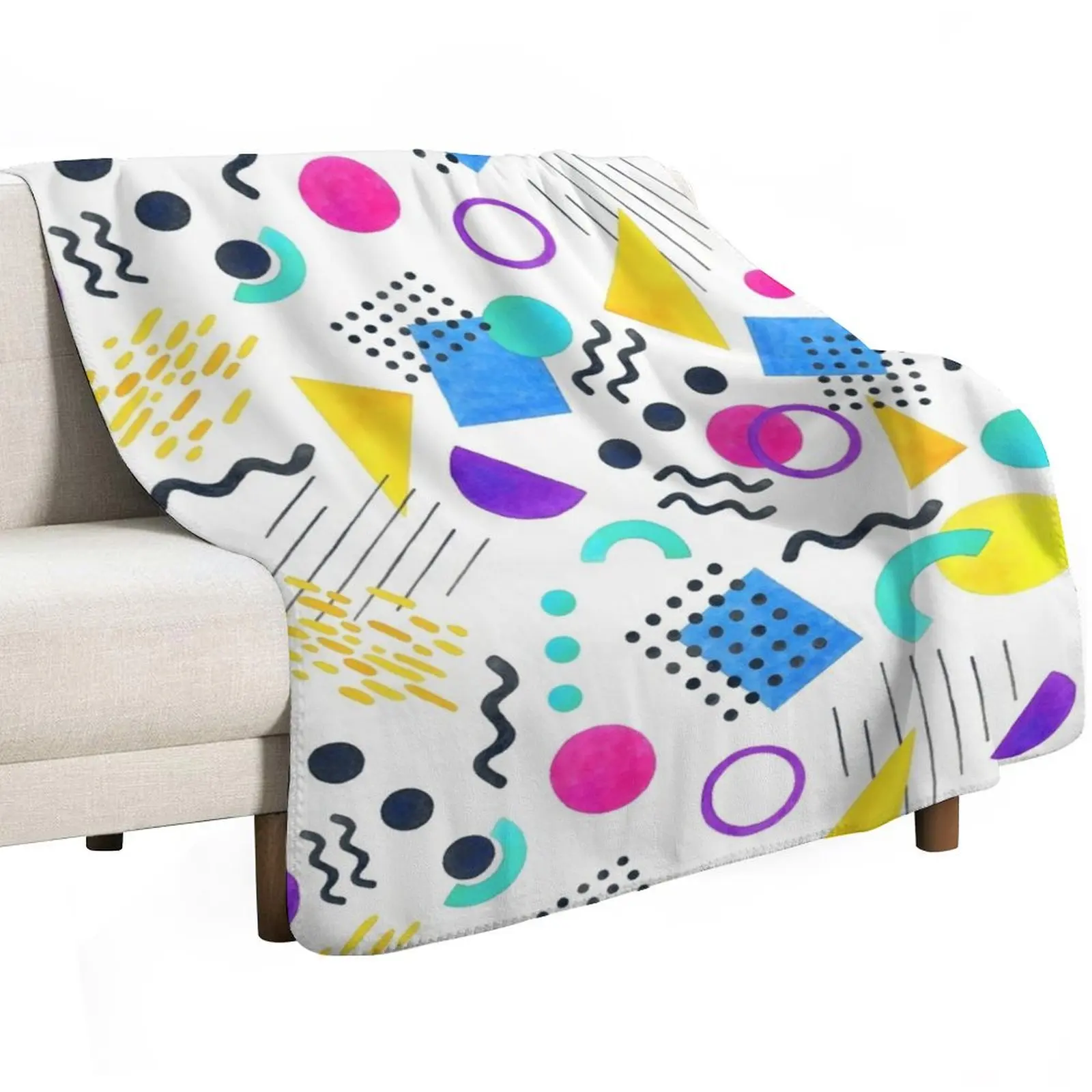 Memphis style Throw Blanket Fashion Sofas Hair Bed Soft Plush Plaid valentine gift ideas sofa bed Blankets