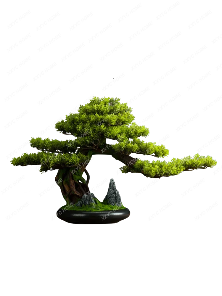 Artificial Greeting Pine Living Room Decoration Desktop Green Plant Fake Trees Bonsai Entrance Podocarpus Macrophyllus