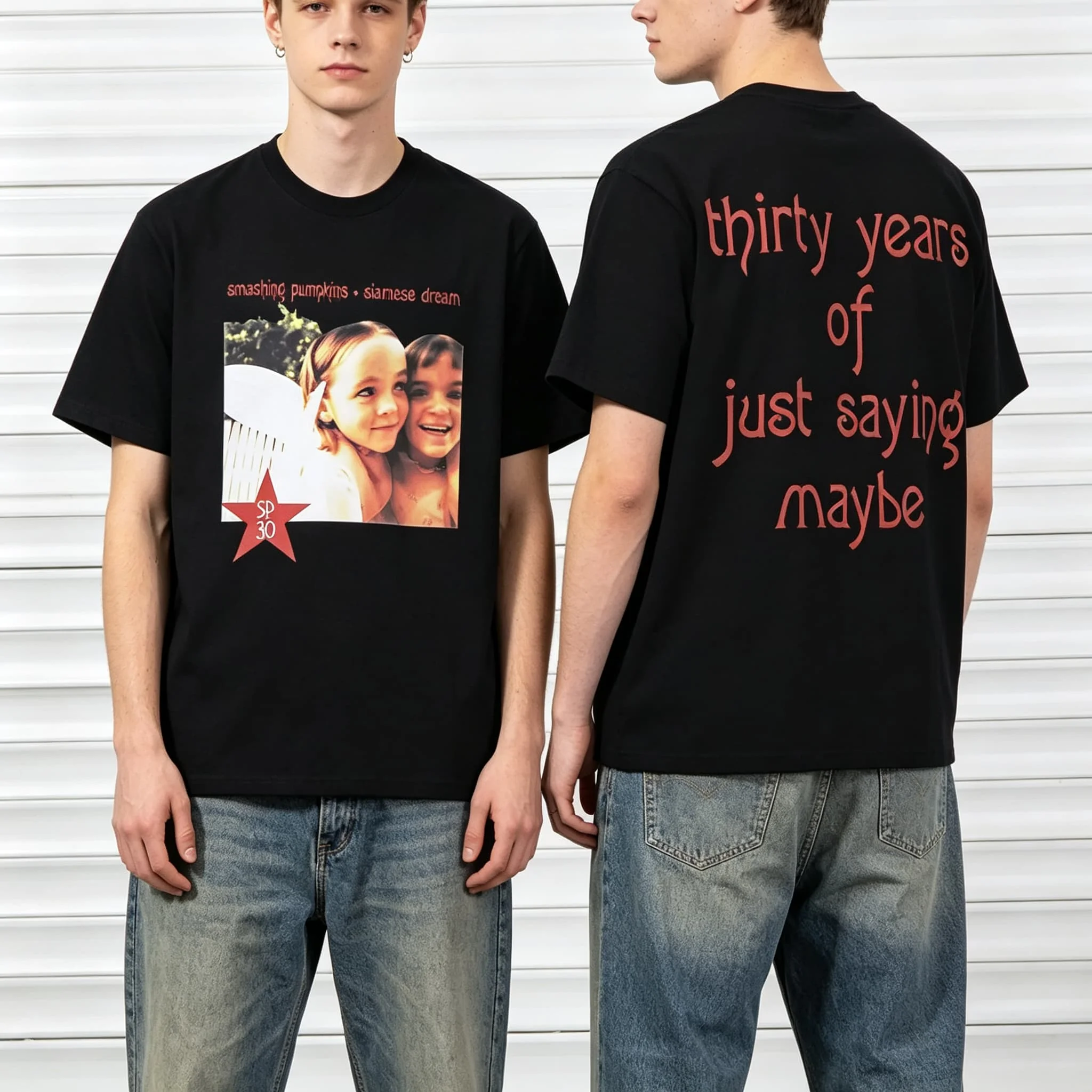 Siamese Dream Smashing Pumpkins Rockband Grafik Sommer-Tops Damen T-Shirt Unisex Tee Top Kurzarm Herren Baumwoll-T-Shirt – Detail 3