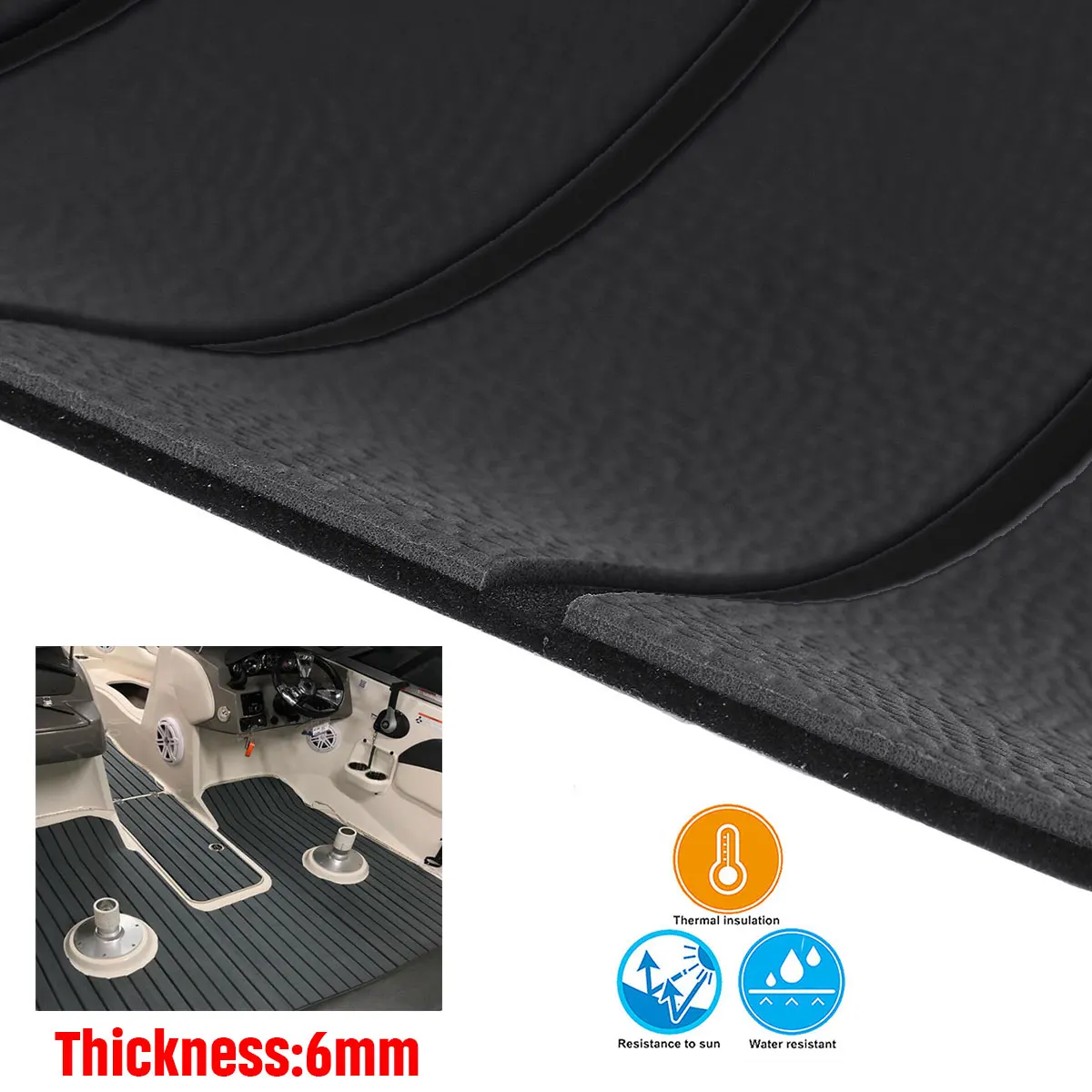 2400x900x6mm Foam Boat Floor Mat EVA Foam Boat Flooring Teak Foam Decking for Boat EVA Foam Sheet Marine Flooring Teak Boat Pad