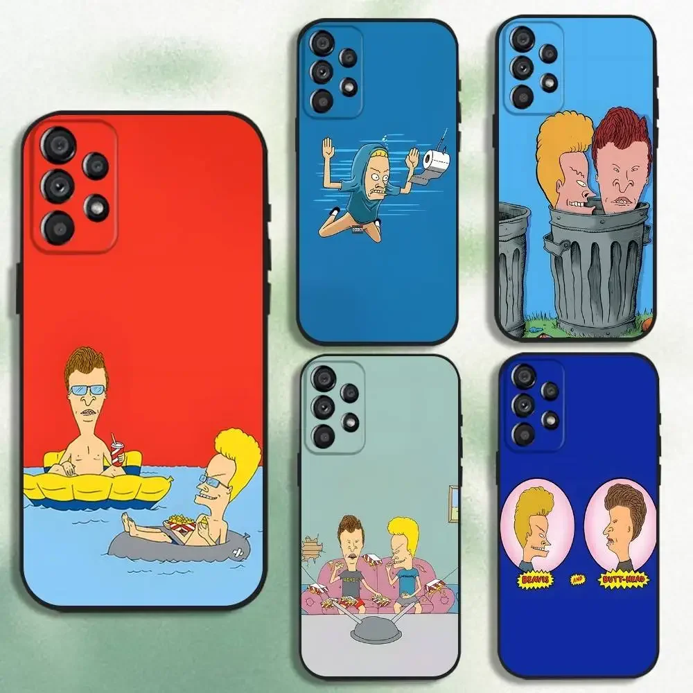 B-Beavis and Butthead Phone Case  For Samsung Galaxy A73,31,32,72,41,53,52,71,22,5G,Note,J7,8,9 Soft Black Cover