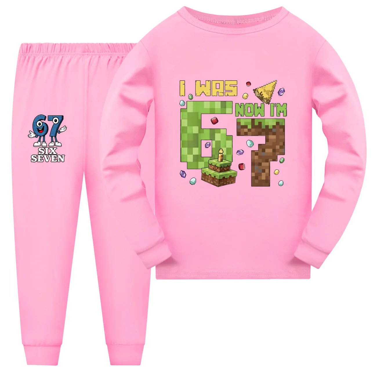 

Забавная детская одежда с принтом Brain Rot: футболка и брюки (2 предмета), пижама с принтом Six Seven для мальчиков и девочек, комплект с длинными рукавами