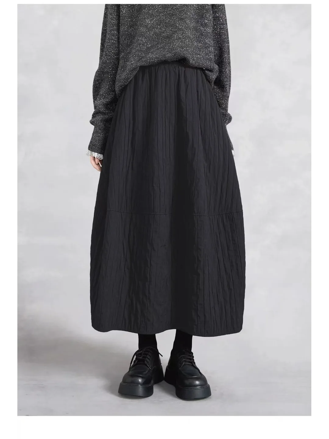 ارتفاع الخصر الأزهار فانوس تنورة المرأة Faion الدافئة تنوعا التخسيس منتصف طول ألف خط تنورة تخفيف Sle شتاء جديد وصول