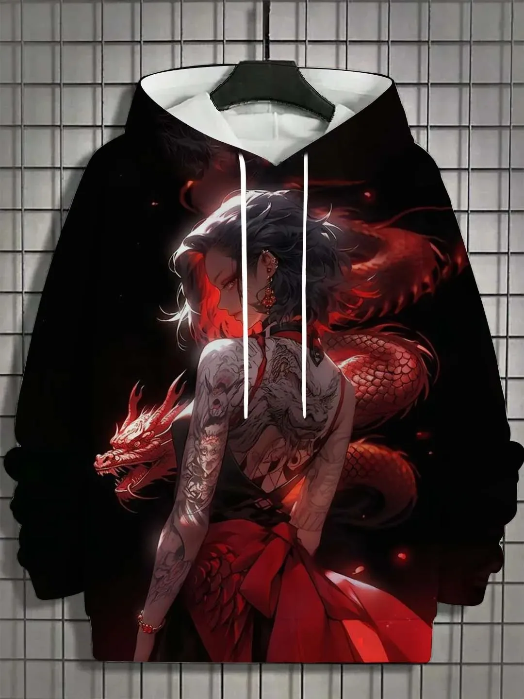 

2025 Men's Hoodie Bad Girl Tattoo Sexy Beauty Pattern 3D Printed Top Autumn New Fashion Casual Hip Hop Neutral Hoodie