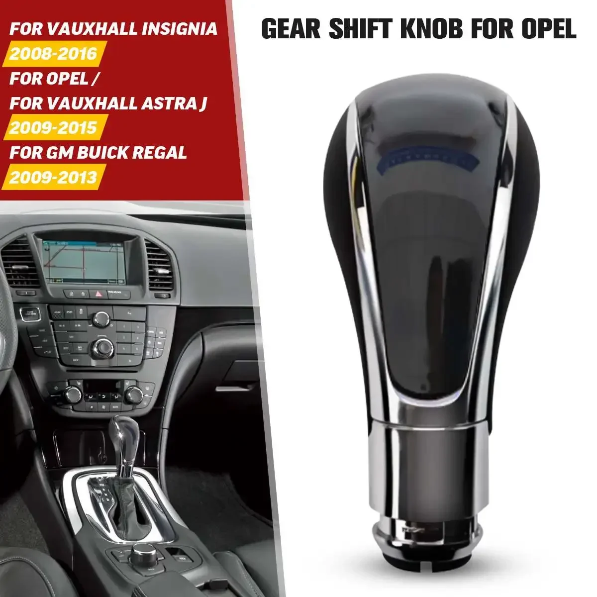Automatic Car Chrome Gear Shift Knob Lever Shifter Gearstick For Opel/Vauxhall Insignia/Astra J for GM/Buick Regal 2008-2016