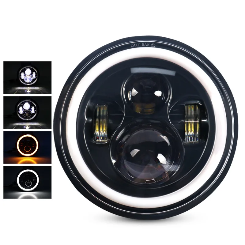 Voor Harley 7 "Led Projector Moto Koplamp + 4 1/2 Fog Passeren Lichten Voor Touring Electra Glide7 Inch koplamp Beugel Onderdelen