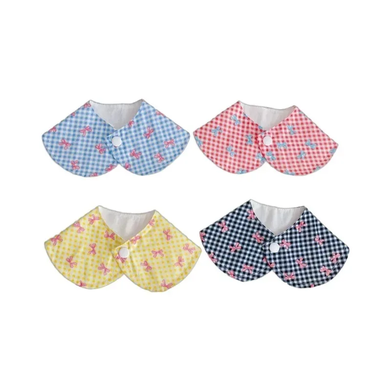 Pet Dog Cat  Bow Ties Saliva Towel INS Plaid Cute Bow Scarf Pure Cotton Comfortable Puppy Vest Teddy Accessory Cat Accessories