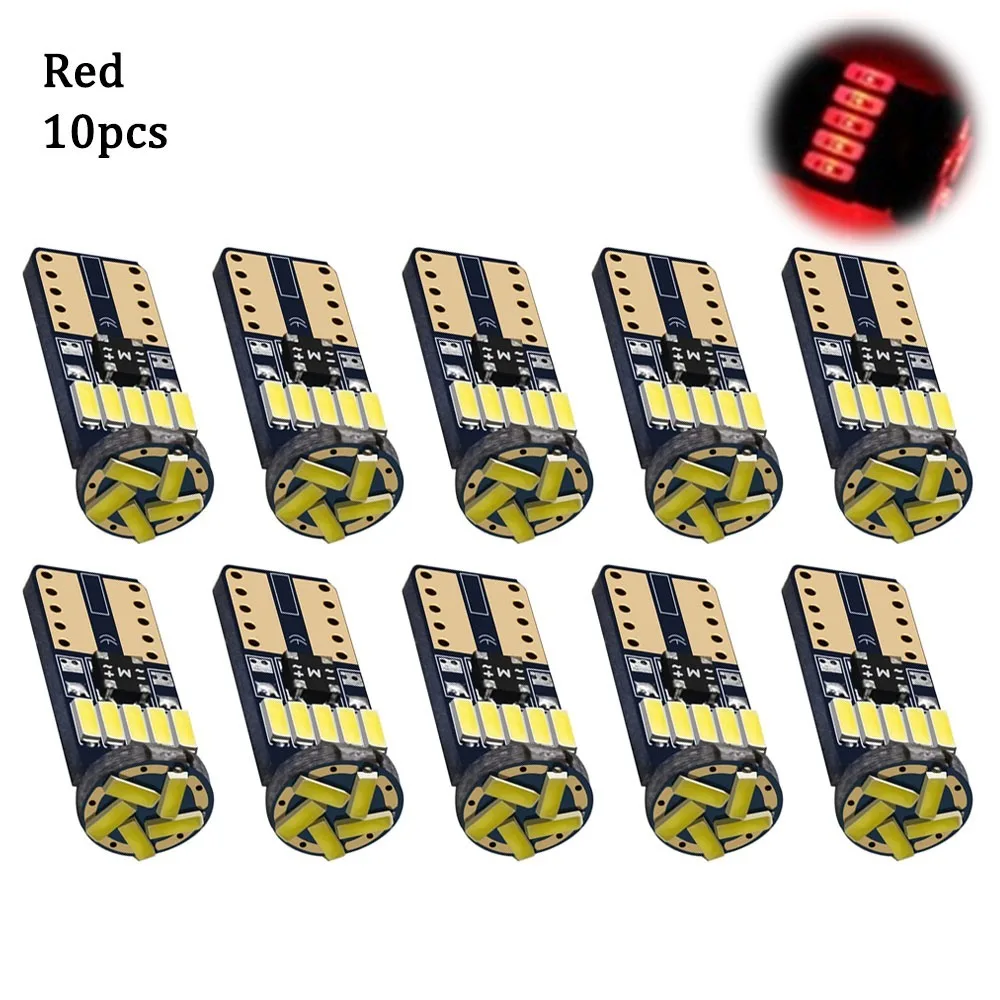 

10 шт. супер яркий T10 освещение номерного знака 168 12 В автомобильные светодиодные лампы для чтения 4014-15SMD 194 габаритная лампа