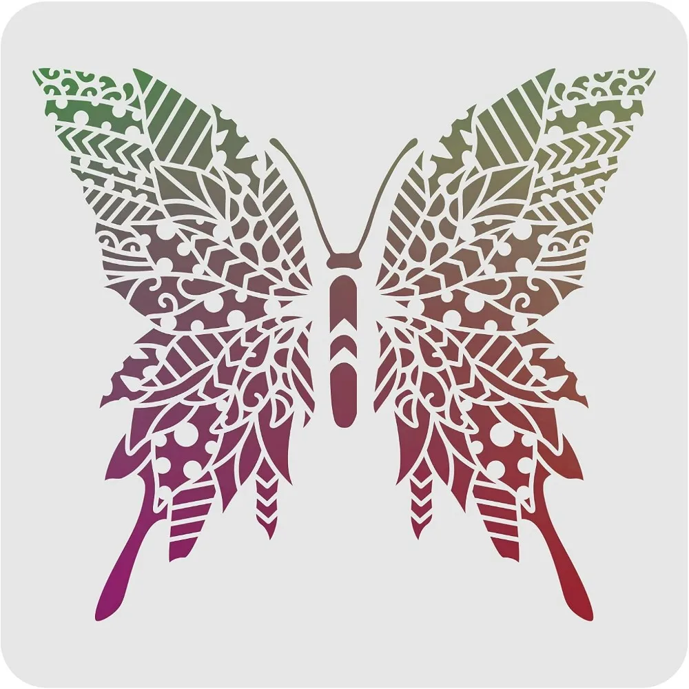 Butterfly Stencils Wall Decoration Template 11.8x11.8inch Plastic Butterfly Drawing Painting Stencils Templates Set for Painting