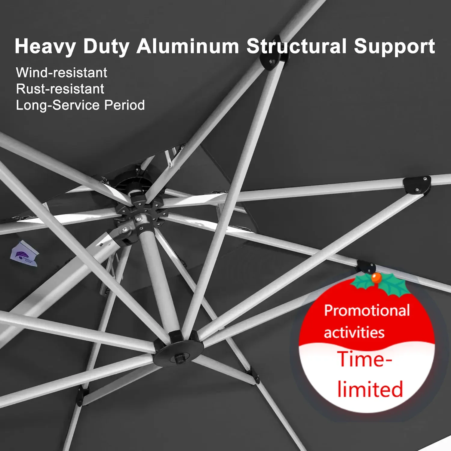 

Лидер продаж: Уличный зонт-парасоль 11 футов, круглый, большой, консольный, ветроустойчивый, усиленный, для защиты от солнца, для сада